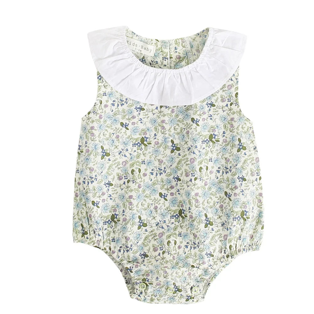 Sanlutoz Summer Cotton Floral Baby Clothing Cute Sleeveless Baby Girls Bodysuits