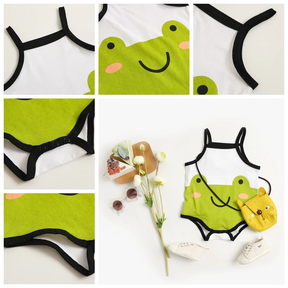 Sanlutoz Cute Cotton Summer Infants Boys Girls Bodysuits Sleeveless Baby Clothing Onesies Casual Cute