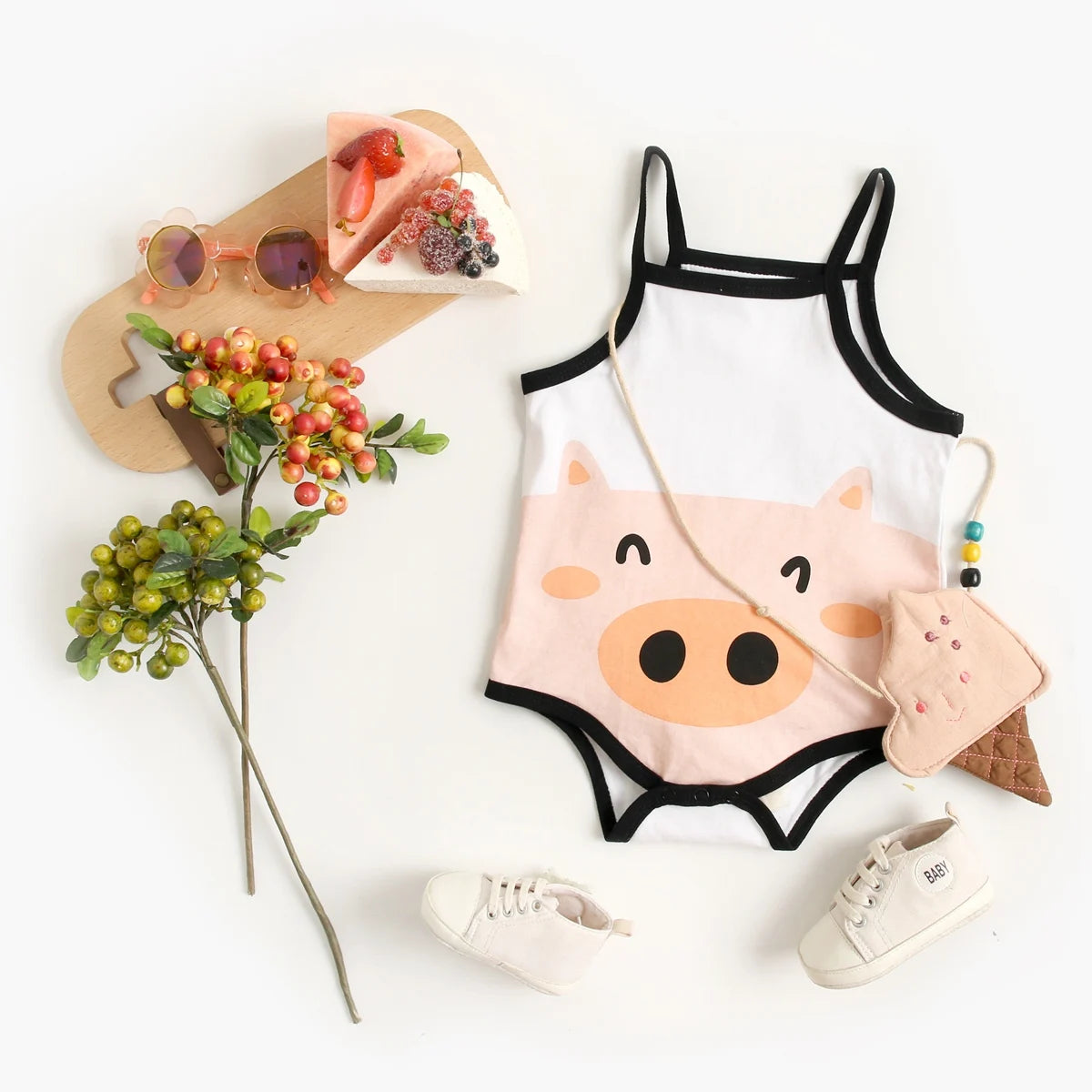 Sanlutoz Cute Cotton Summer Infants Boys Girls Bodysuits Sleeveless Baby Clothing Onesies Casual Cute
