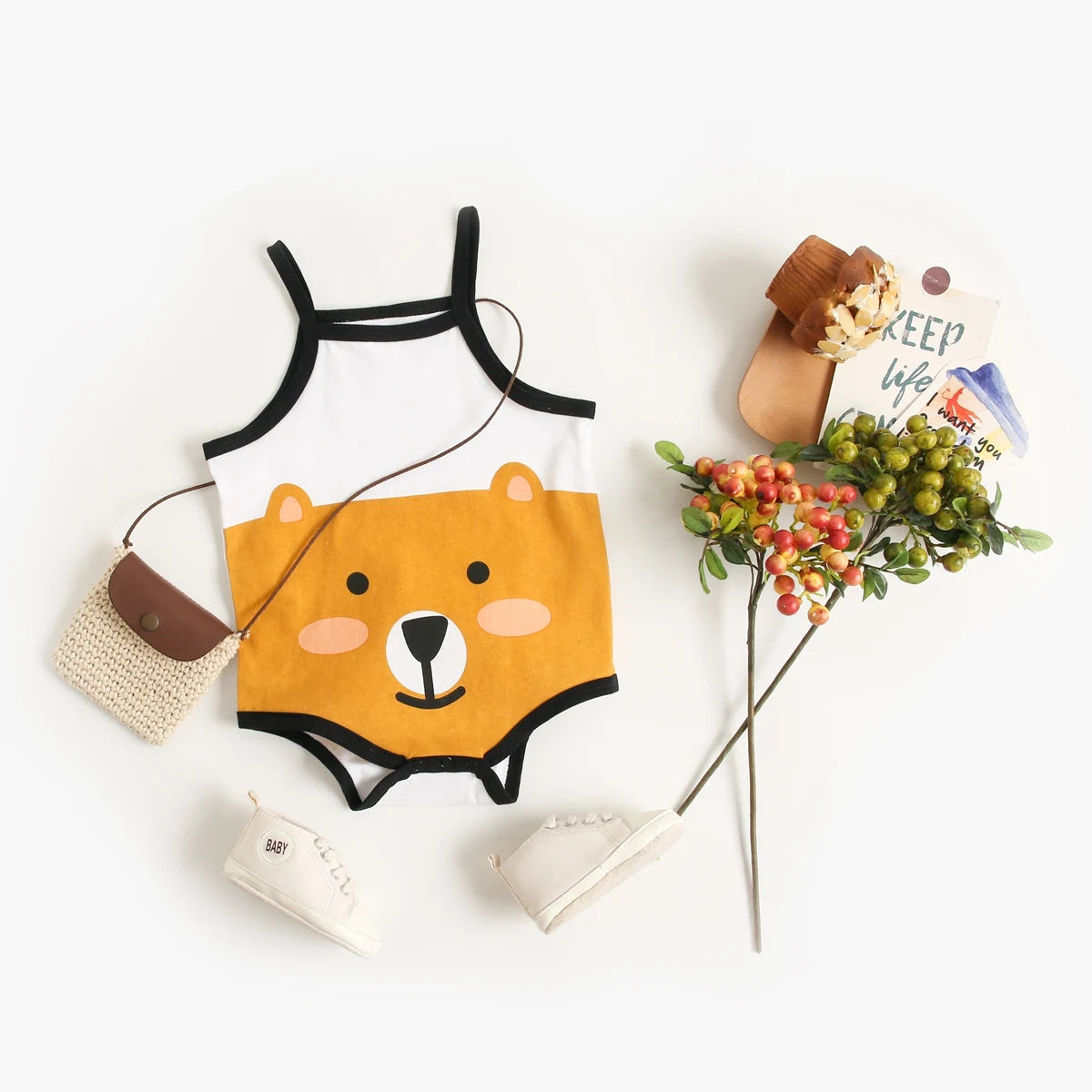 Sanlutoz Cute Cotton Summer Infants Boys Girls Bodysuits Sleeveless Baby Clothing Onesies Casual Cute
