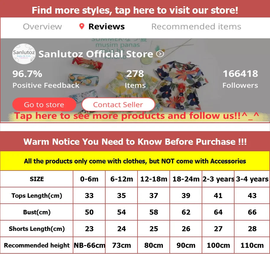 Sanlutoz Summer Baby Clothing Sets Cartoon Infant Boys Girls Pajamas Cotton Shirts + Shorts Casual