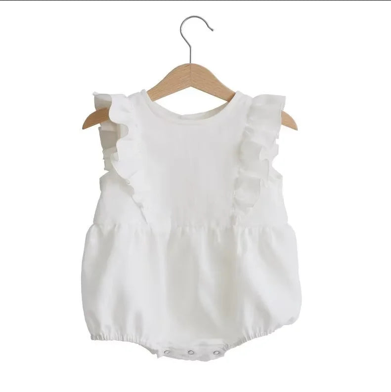Summer Baby Girl Rompers Linen Cotton Newborn Baby One-piece Infant Baby Clothing