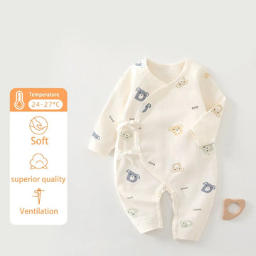 Four Seasons Festival Newborn Baby Jumpsuit Cute Cartoon Pattern Men's and Women's Baby Clothing 0-6M 100% Cotton Baby Clothing