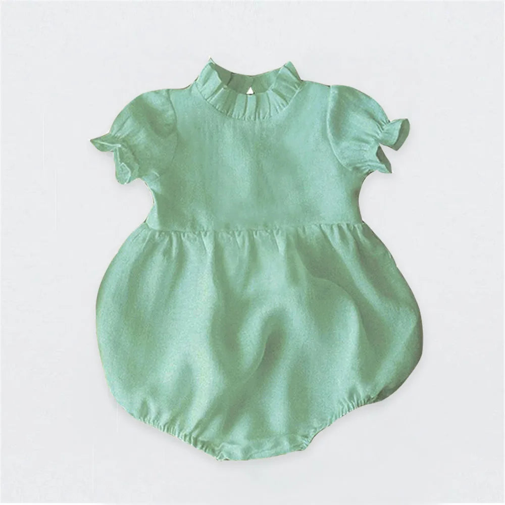 Summer Baby Girl Rompers Linen Cotton Newborn Baby One-piece Infant Baby Clothing