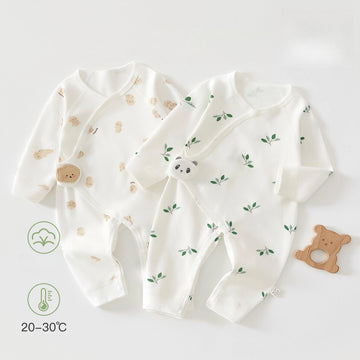 Four Season Baby Clothing Cartoon Long Sleeved Jumpsuit for Newborns Aged 0-6 Months Wearing Pure Cotton Baby Clothing Inside