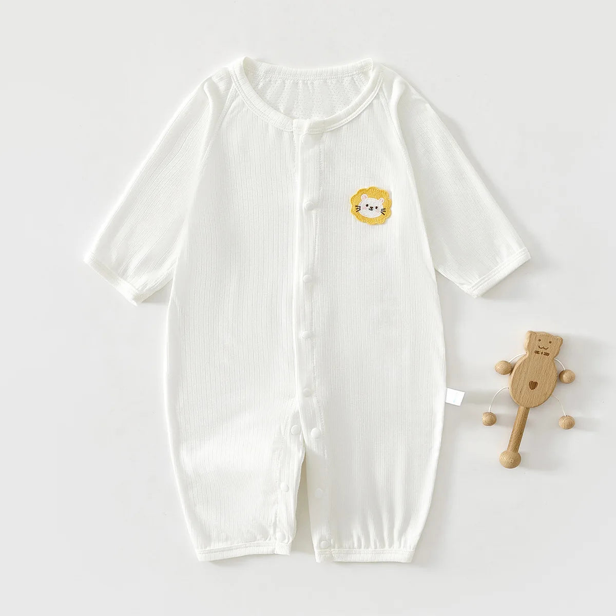 AYNIGIELL 2026 New Summer Baby Clothing Mesh Breathable Men's Baby Jumpsuit Long Sleeved Long Pants Mosquito Proof Baby Clothing