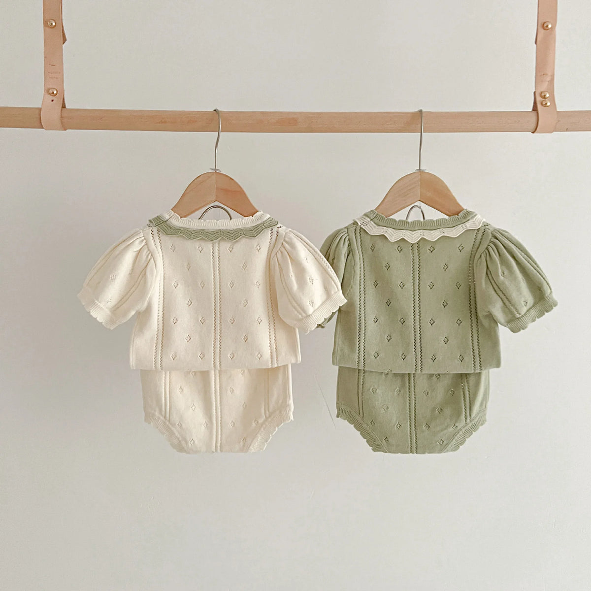 0-18M Summer Baby Clothing Set Hollow Out Knit Tee Tops Shorts Girls Suit Kids Fashion Baby Clothing 2Pcs Set