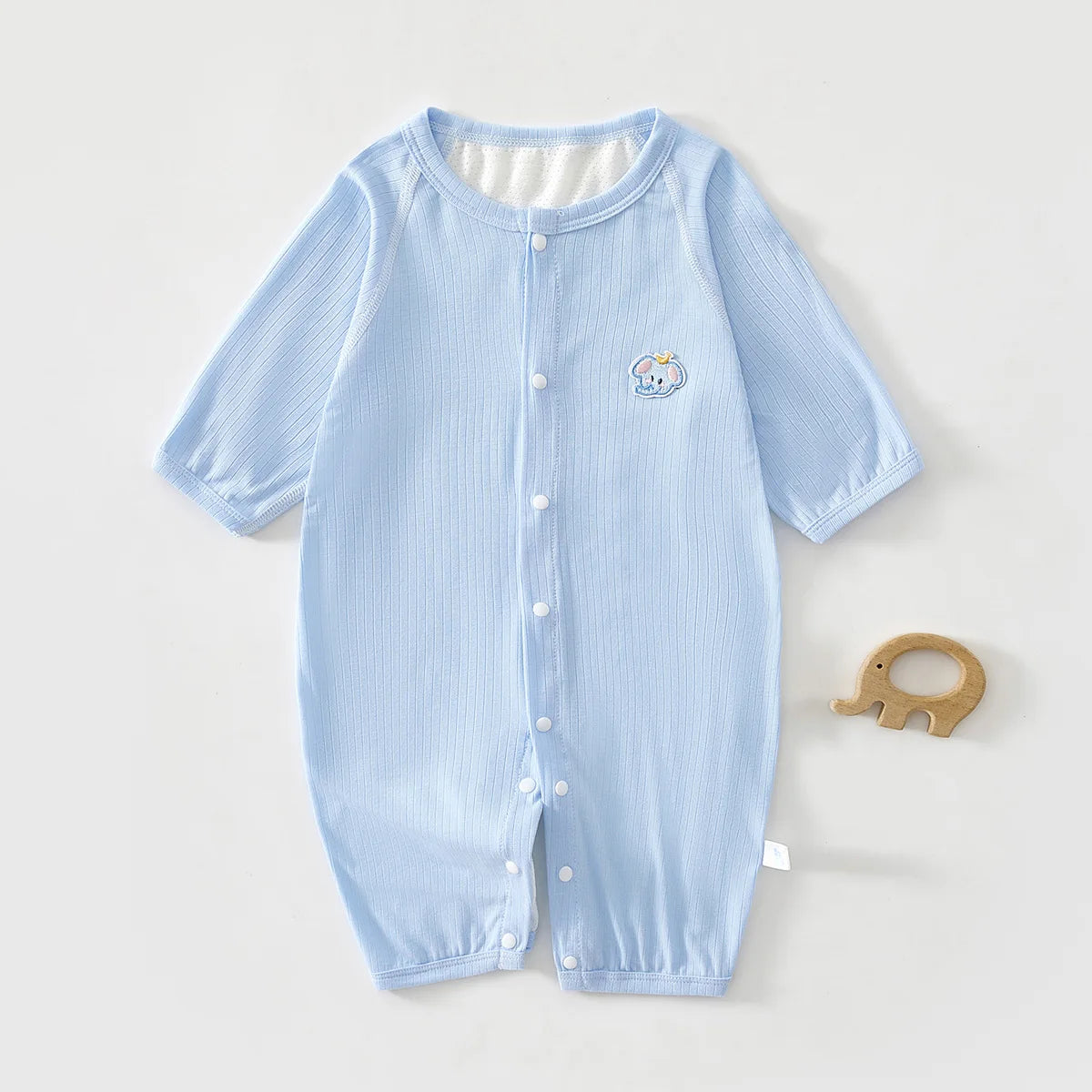 AYNIGIELL 2026 New Summer Baby Clothing Mesh Breathable Men's Baby Jumpsuit Long Sleeved Long Pants Mosquito Proof Baby Clothing
