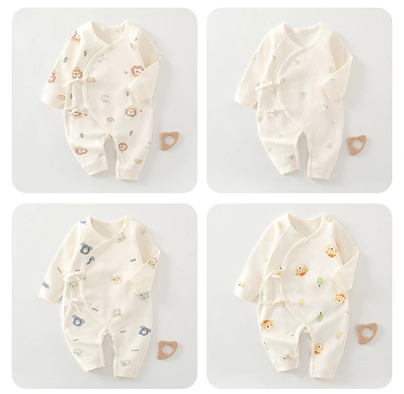 Four Seasons Festival Newborn Baby Jumpsuit Cute Cartoon Pattern Men's and Women's Baby Clothing 0-6M 100% Cotton Baby Clothing