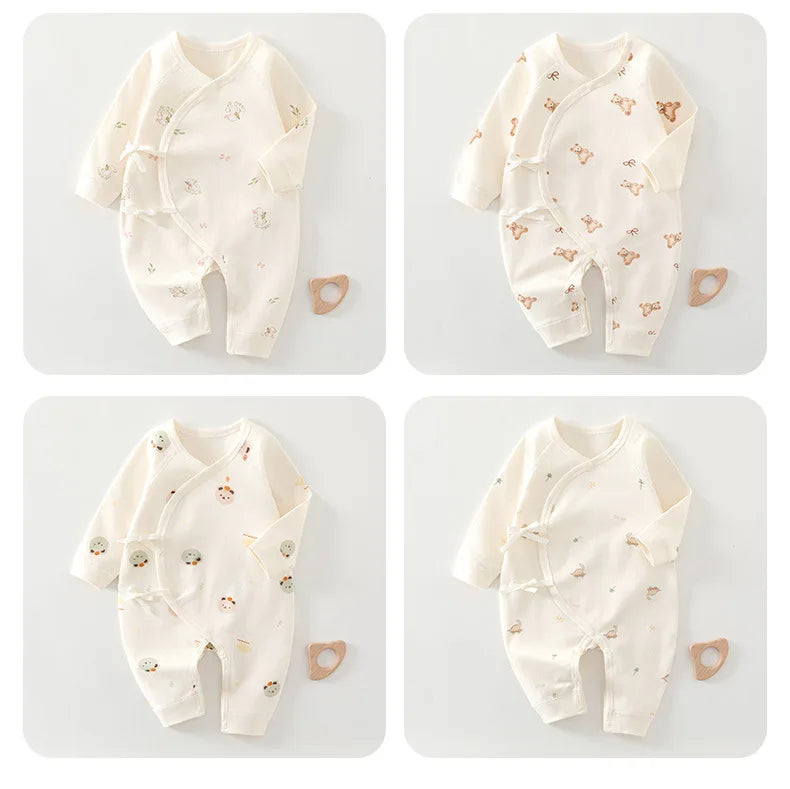 Four Seasons Festival Newborn Baby Jumpsuit Cute Cartoon Pattern Men's and Women's Baby Clothing 0-6M 100% Cotton Baby Clothing