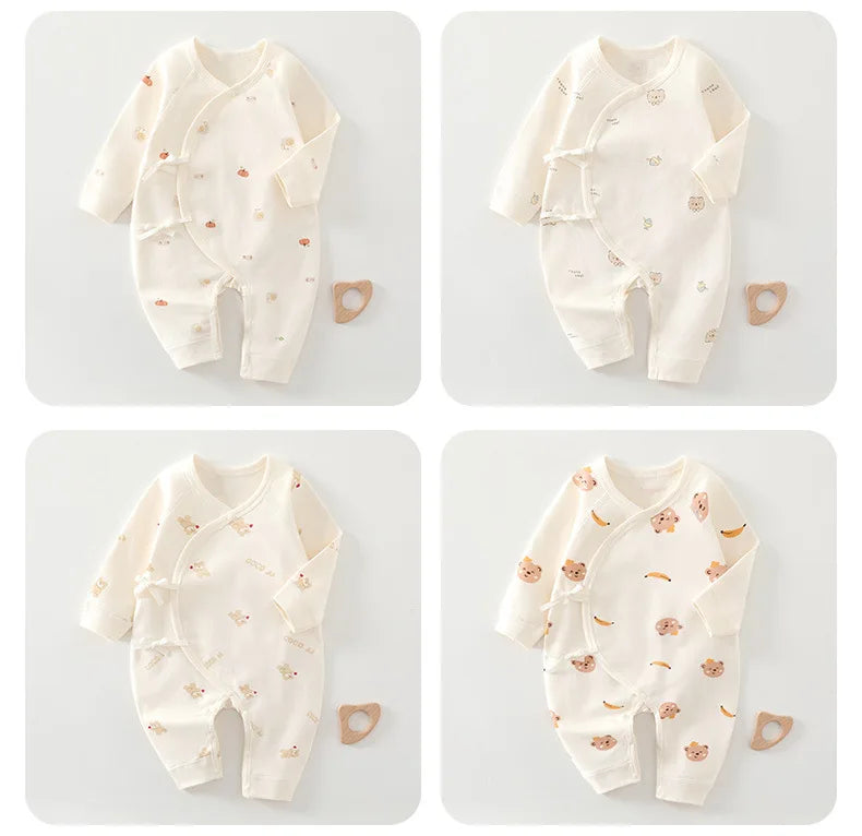 Four Seasons Festival Newborn Baby Jumpsuit Cute Cartoon Pattern Men's and Women's Baby Clothing 0-6M 100% Cotton Baby Clothing