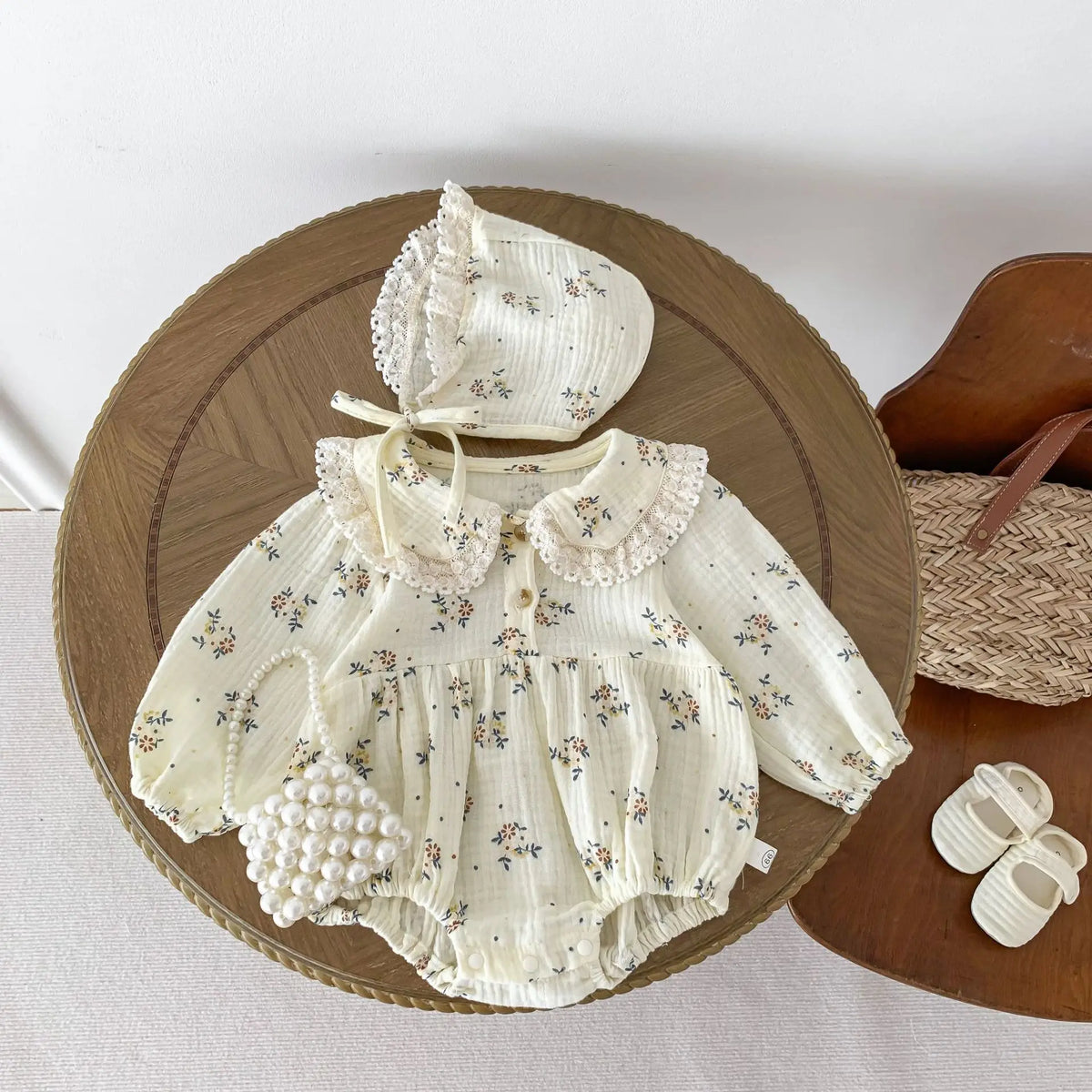 Spring Baby Clothing Newborn Girls Romper+Hat Floral Infant Overalls 0-24Months Baby Outfits