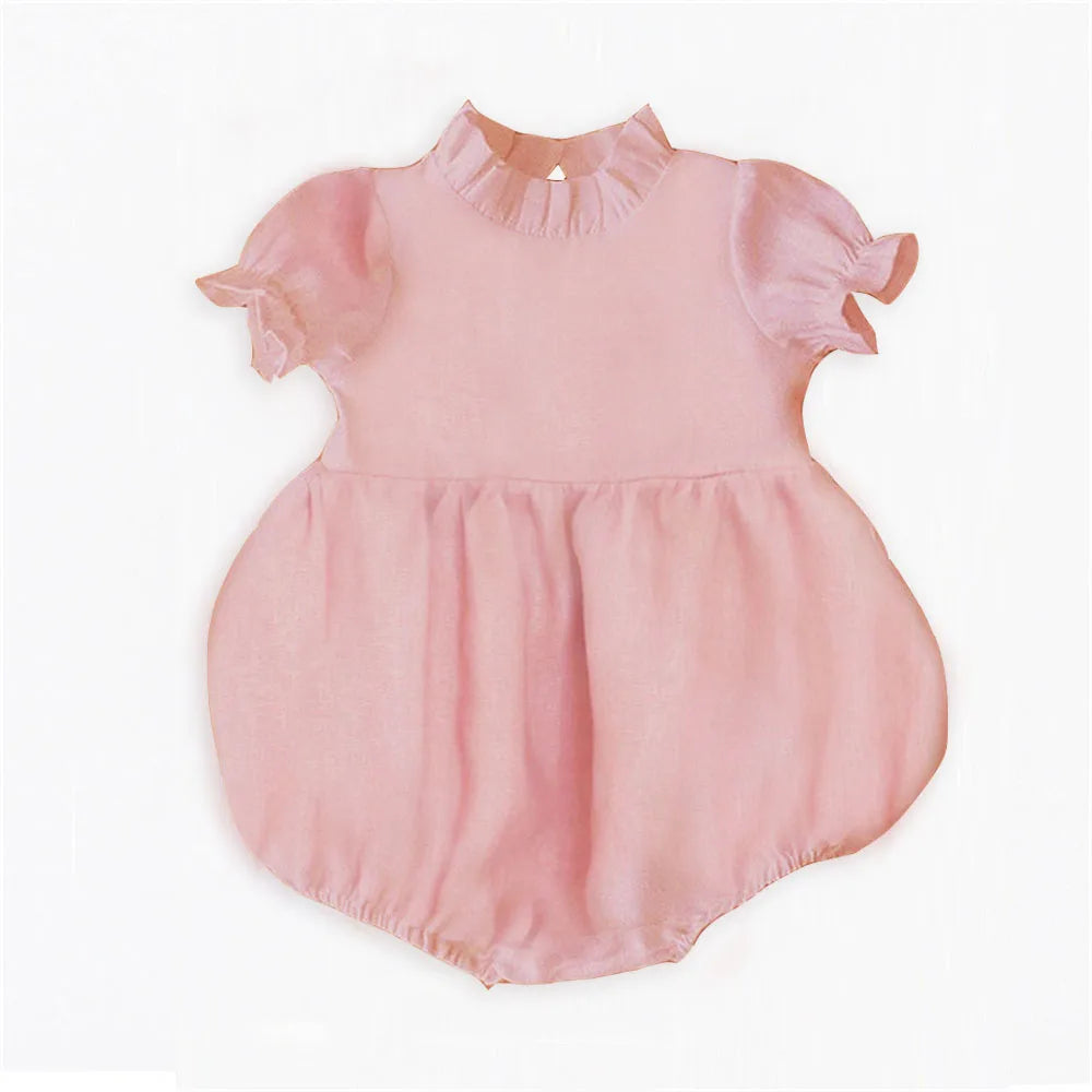 Summer Baby Girl Rompers Linen Cotton Newborn Baby One-piece Infant Baby Clothing