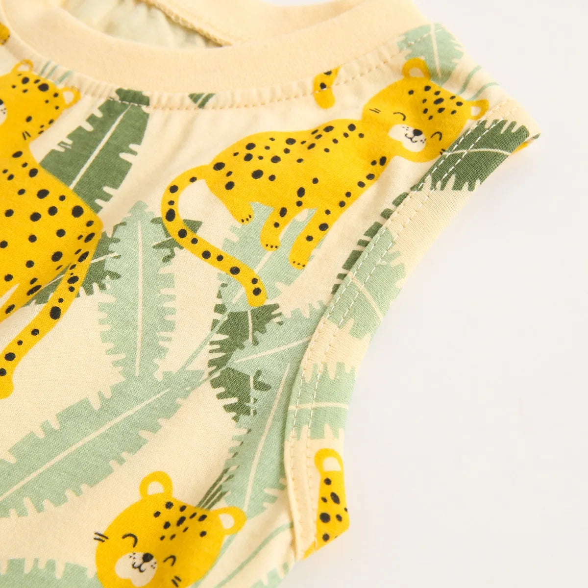 Animal Casual Summer Cotton Infants Boys Bodysuits Sleeveless Baby Clothing