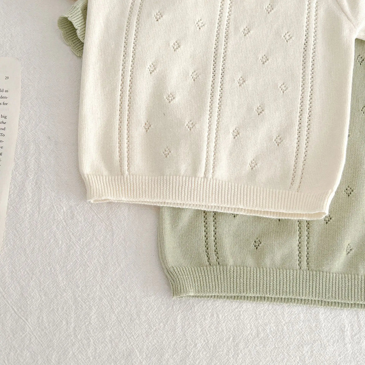 0-18M Summer Baby Clothing Set Hollow Out Knit Tee Tops Shorts Girls Suit Kids Fashion Baby Clothing 2Pcs Set