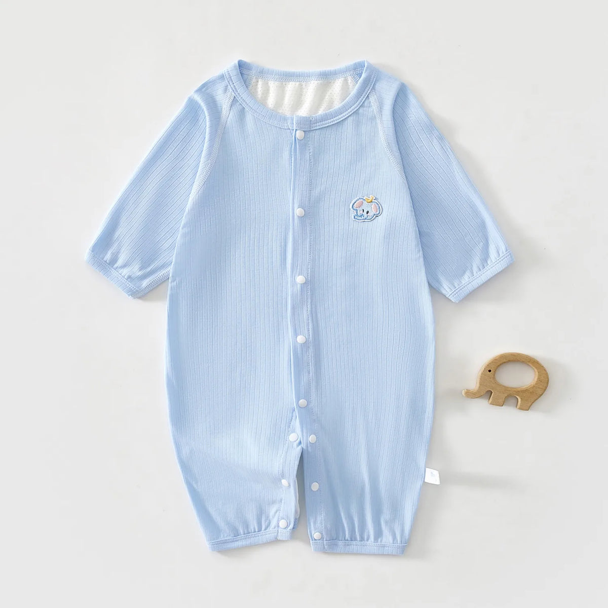 AYNIGIELL 2026 New Summer Baby Clothing Mesh Breathable Men's Baby Jumpsuit Long Sleeved Long Pants Mosquito Proof Baby Clothing